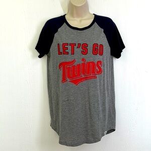 Pink - Let’s Go Twins Short Sleeve Baseball T Shirt Size Medium